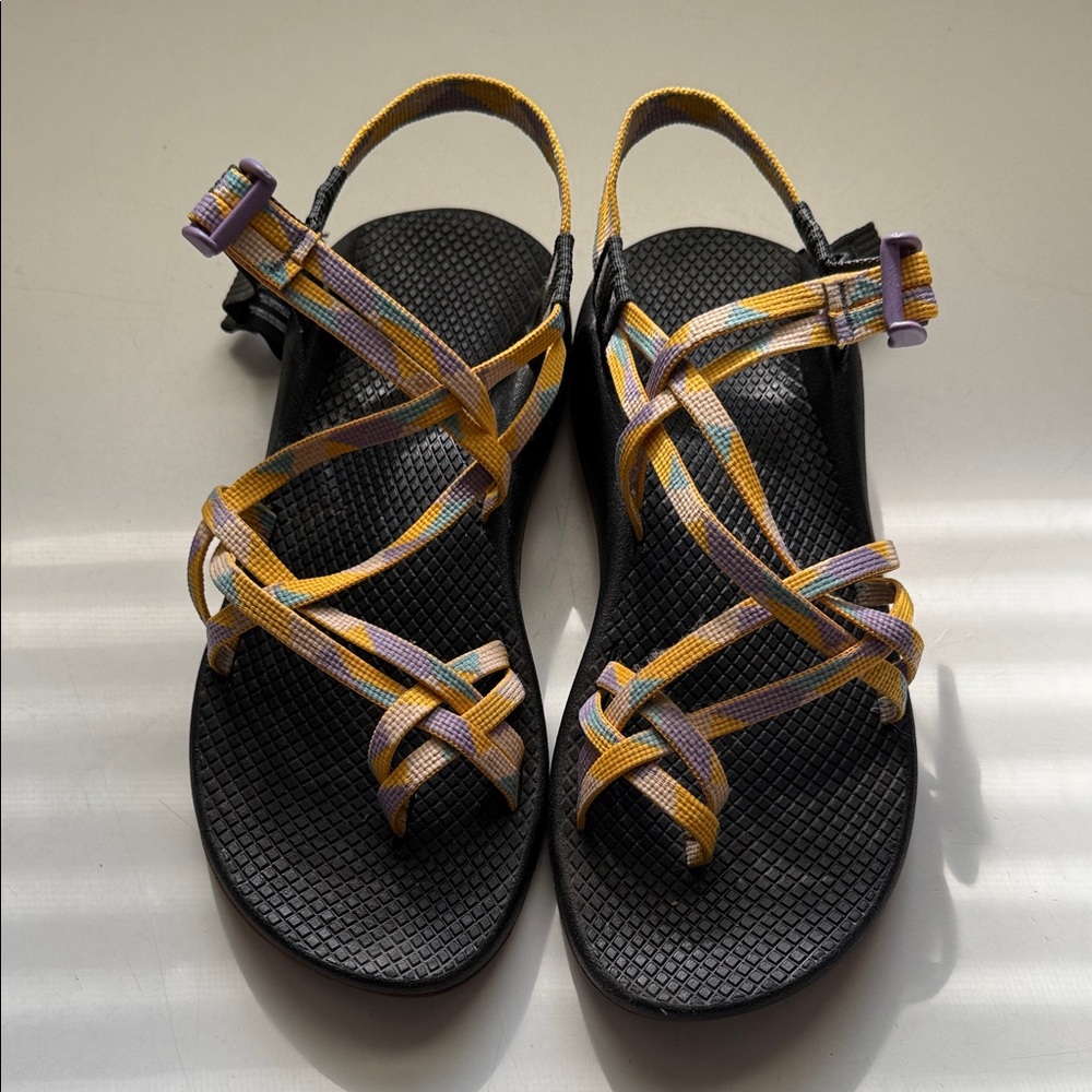 Chaco Women's Black and Yellow Strappy Sandals